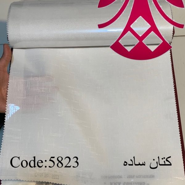 پرده کتان ساده سفید عرض 3 متر